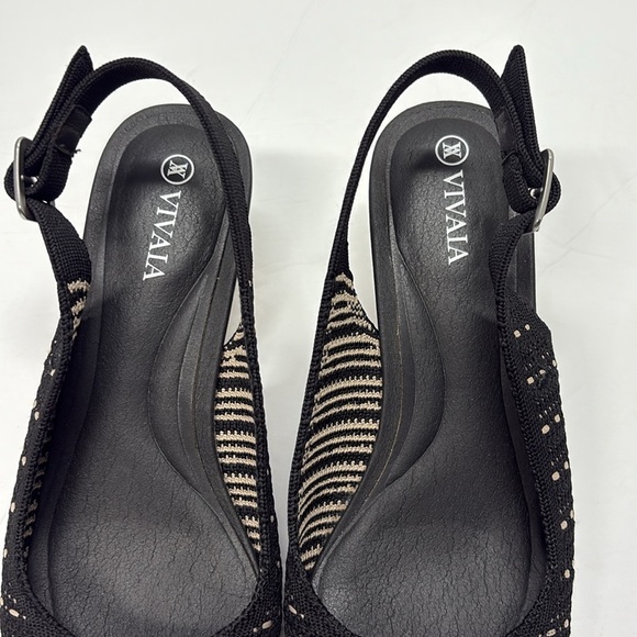 Vivaia Tamia Almond Toe Slingback Wedge Sandals Size EU 37 (US 6.5) - Picture 2 of 8